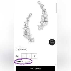 🔥BLOOMINGDALE’S FINE COLLECTION🔥Diamond Ear Climbers in 14k White Gold, 1.0 tcw